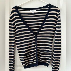 Mango Navy and Cream Striped Cardigan